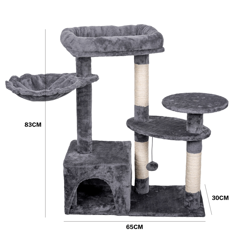 Manufacturer wholesale sisal short plush stable small cat scratcher tree