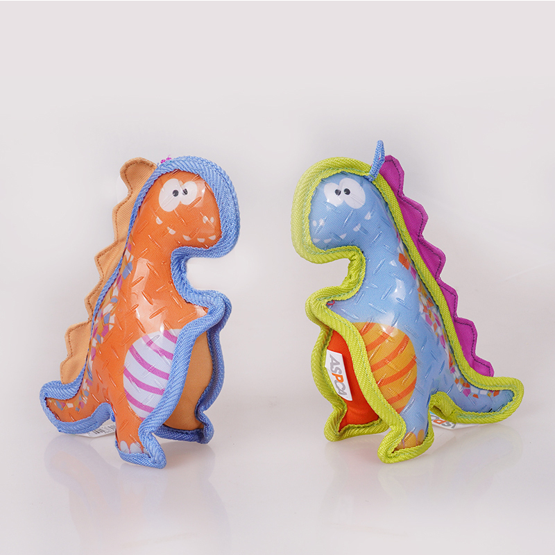 Manufacturer wholesale colorful oxford tpr squeaky dog dinosaur toys