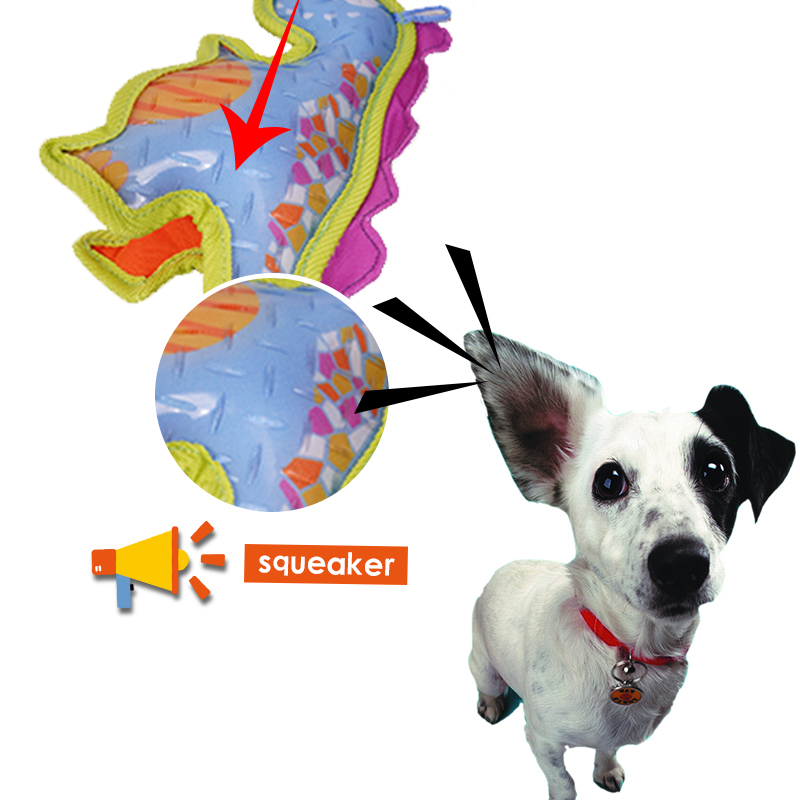 Manufacturer wholesale colorful oxford tpr squeaky dog dinosaur toys