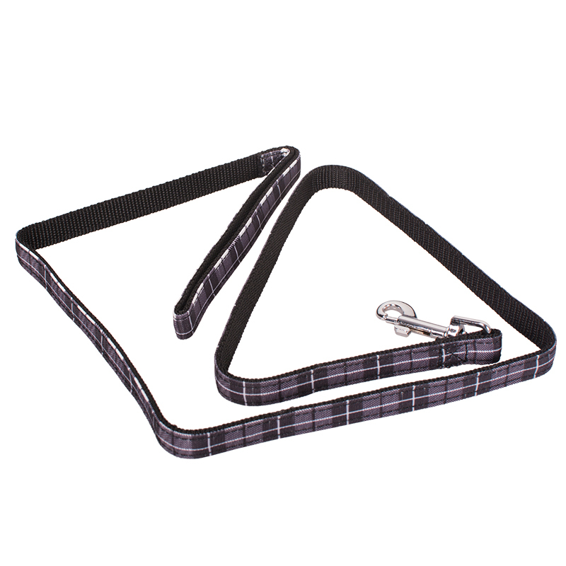 Manufacturer wholesale free sample pet dog black white plaid leash