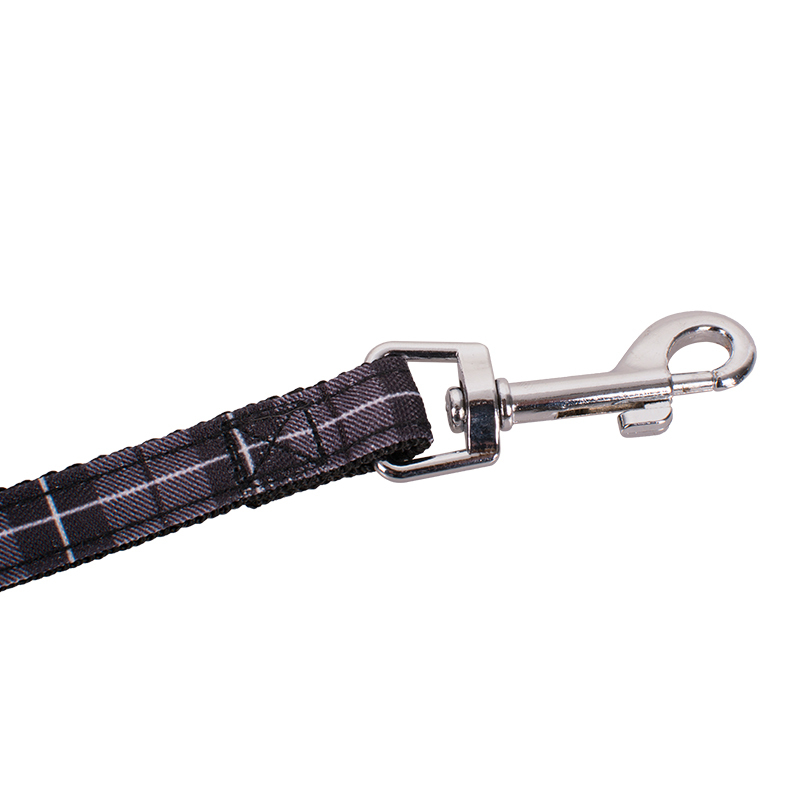 Manufacturer wholesale free sample pet dog black white plaid leash
