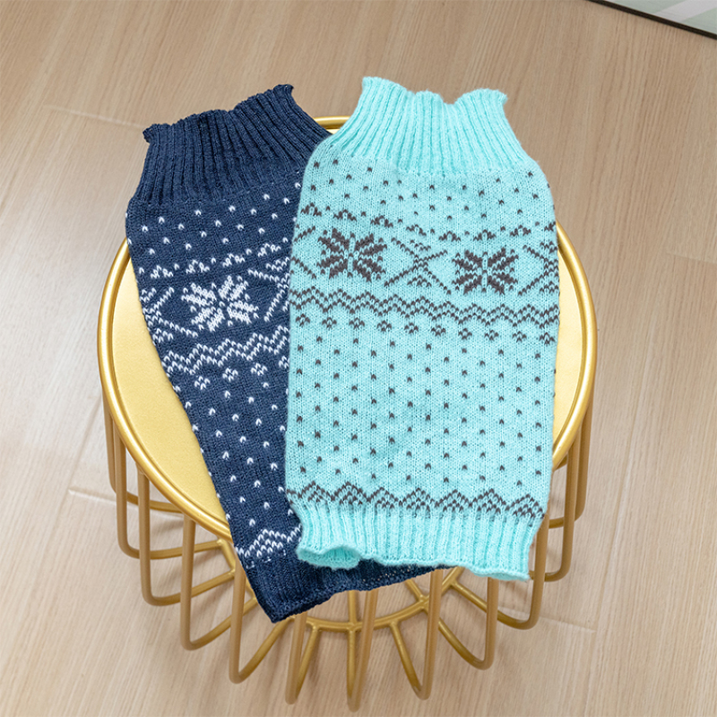 Manufacturer wholesale custom logo blue dog knit sweaters