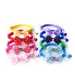 Manufacturer wholesale multi-colors nylon cat collar with bow bell