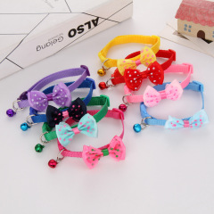Manufacturer wholesale multi-colors nylon cat collar with bow bell