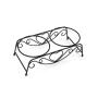 Manufacturer wholesale stainless steel frame two cat pet dog bowls raised