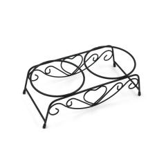 Manufacturer wholesale stainless steel frame two cat pet dog bowls raised