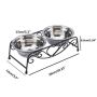 Manufacturer wholesale stainless steel frame two cat pet dog bowls raised