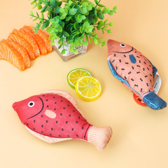 Manufacturer wholesale plush catnip bell included cat fish toys