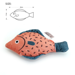 Manufacturer wholesale plush catnip bell included cat fish toys