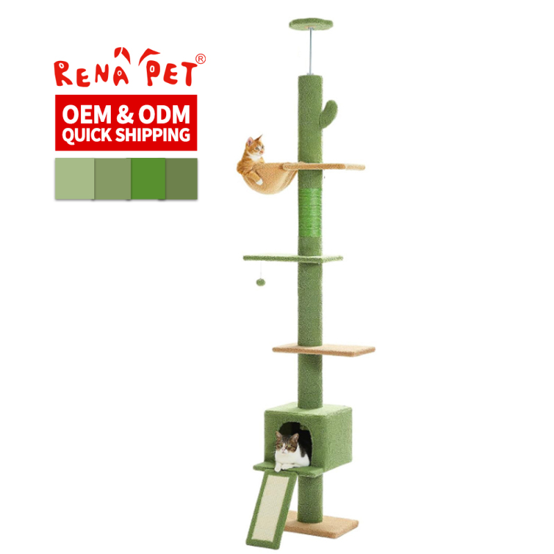 Manufacturer Wholesale Pet Product Supplier Wooden Large Cactus Cat Trees Scratcher