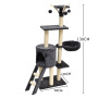 Manufacturer wholesale grey beige sisal short plush cat tree condo