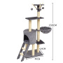 Manufacturer wholesale grey beige sisal short plush cat tree condo
