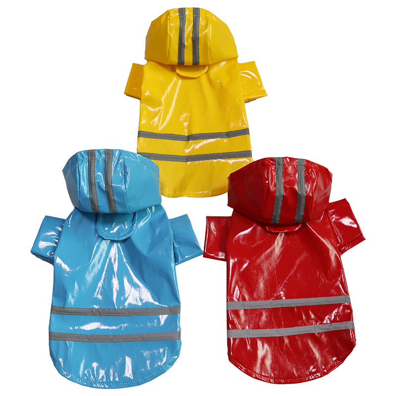 Manufacturer wholesale pink yellow black blue red reflective dog raincoat