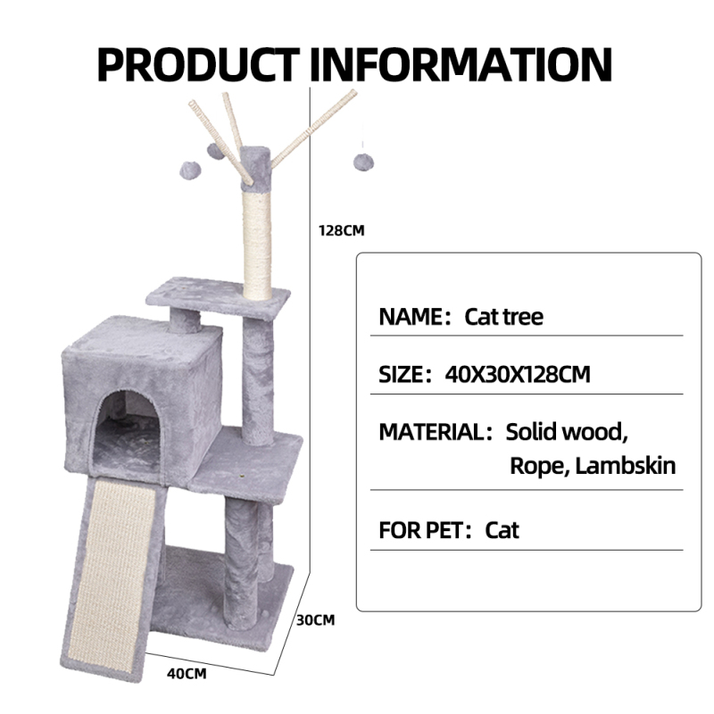 Manufacturer Wholesale Pet Product Wood Sisal Cat Tree Post
