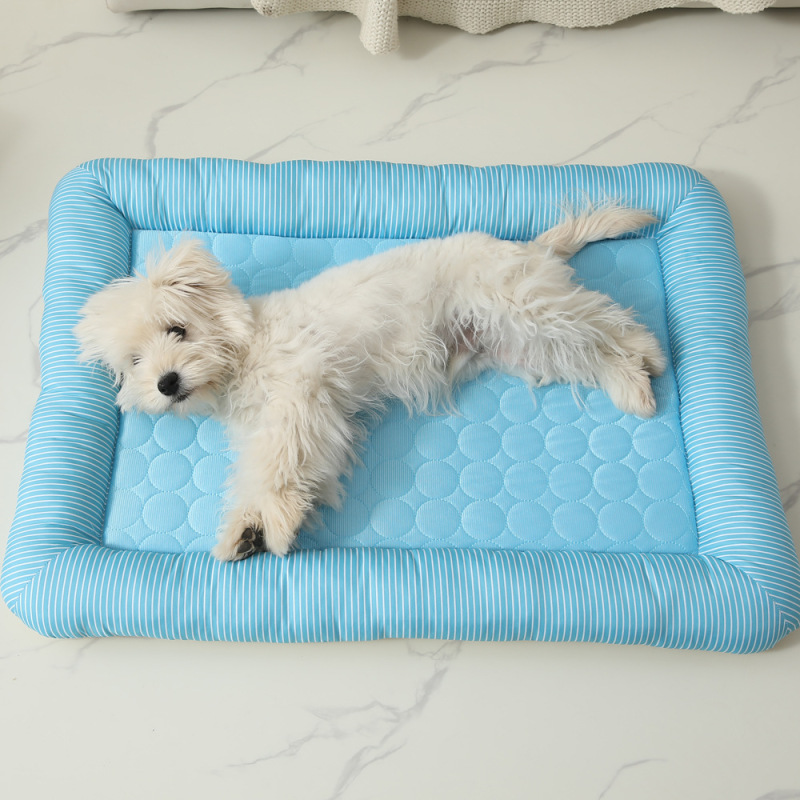 Wholesale Custom Logo Pet Product Cooling Ice Silk Anti-slip Cat Dog Mat