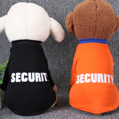 Manufacturer wholesale OEM custom logo size black orange cotton breathable summer dog clothes dog pet t shirt