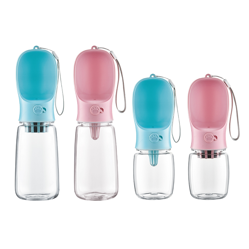 Manufacturer wholesale cheap filter pink blue portable dog pet water bottle for outdoor use