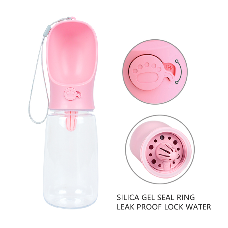 Manufacturer wholesale cheap filter pink blue portable dog pet water bottle for outdoor use