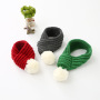 Manufacturer wholesale custom logo design red green grey warm soft pet scarves scarf for dog