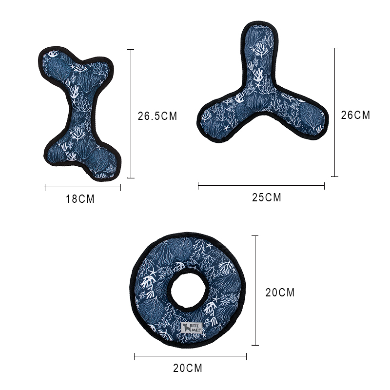 Manufacturer wholesale blue dog toys RPET eco-friendly  material