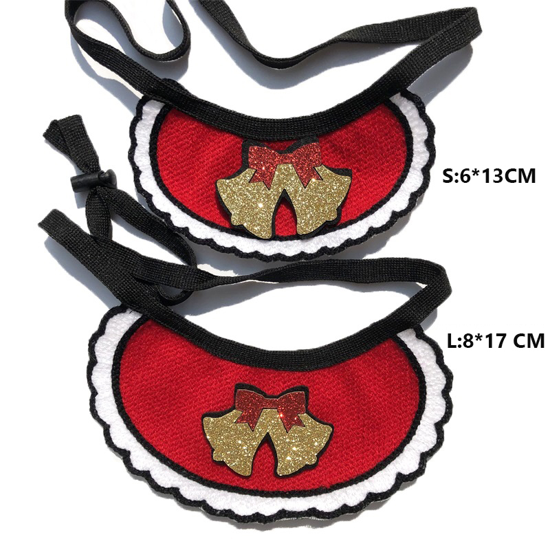 Manufacturer Wholesale Bell Santa Claus Deer Dog Christmas Bandana with Head Clamp