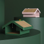 Manufacturer wholesale white green pink corrugated cat scratcher house