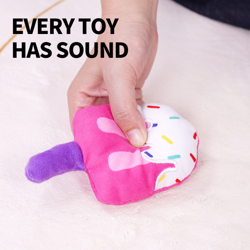 Manufacturer Wholesale Custom Logo Pink Ice Cream Car Squeaky Dog Plush Toys