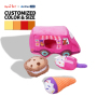 Manufacturer Wholesale Custom Logo Pink Ice Cream Car Squeaky Dog Plush Toys