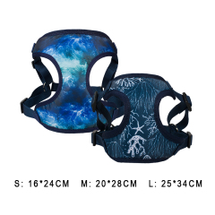 Manufacturer wholesale oxford adjustable small dog harness RPET blue color