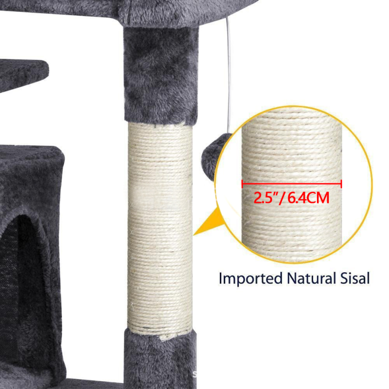 Manufacturer wholesale sisal short plush scratcher beige blue grey brown cat tree condo