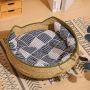 Wholesale Cooling Summer Rattan Straw Cat Weaving Bed