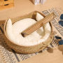 Wholesale Cooling Summer Rattan Straw Cat Weaving Bed