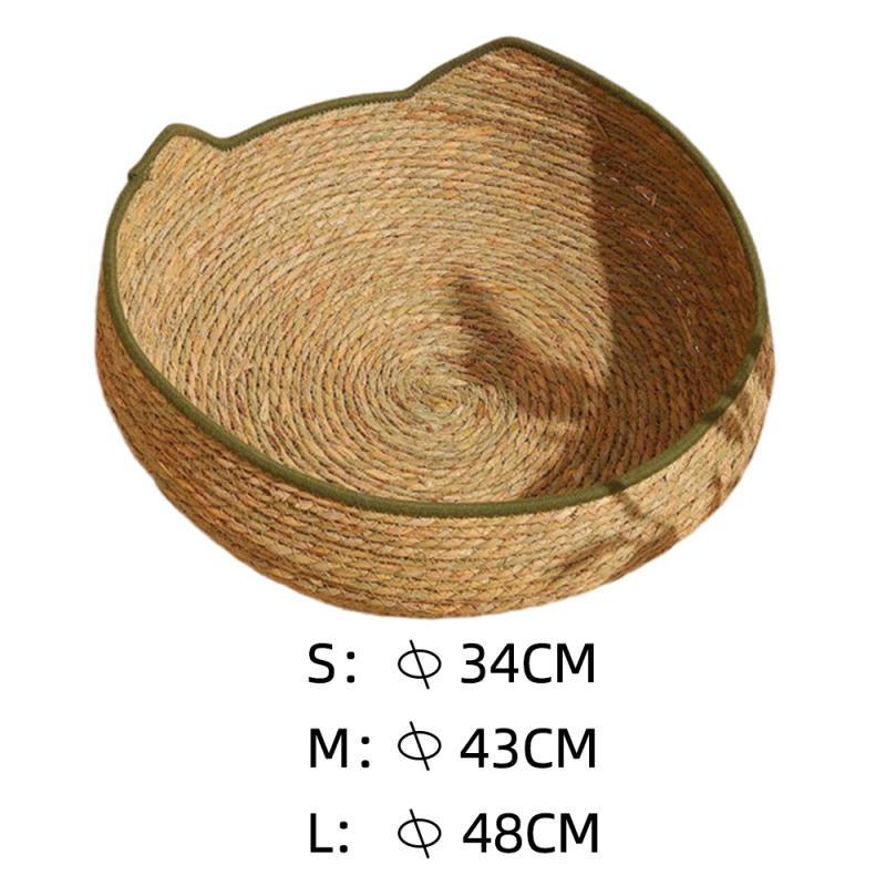 Wholesale Cooling Summer Rattan Straw Cat Weaving Bed