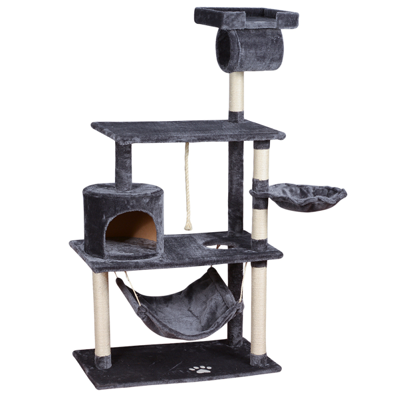 small large size dark grey high quality pet scratcher house tower condo cat trees