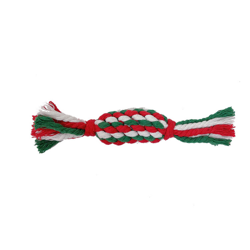 Manufacturer wholesale christmas chew dog rope toys green red