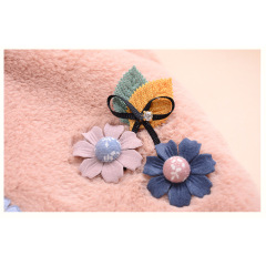 Manufacturer wholesale soft warm fleece plush cotton flower pattern pet dog coat winter