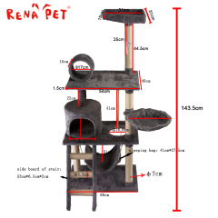 wholesale big wooden scratcher tower cat tree house