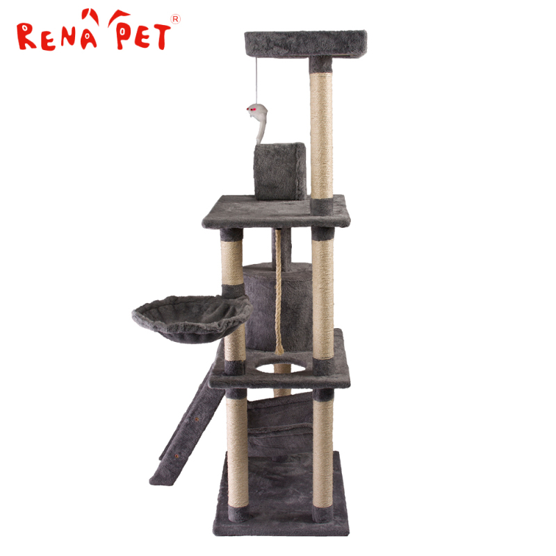 wholesale big wooden scratcher tower cat tree house