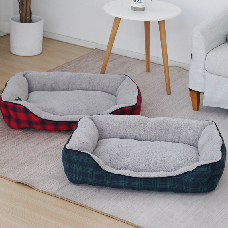 Manufacturer Wholesale Custom Logo Plaid Cat Dog Bed Pet Products