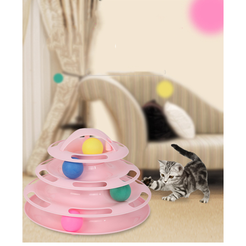 Manufacturer wholesale three layer four layer pink blue white cat toy