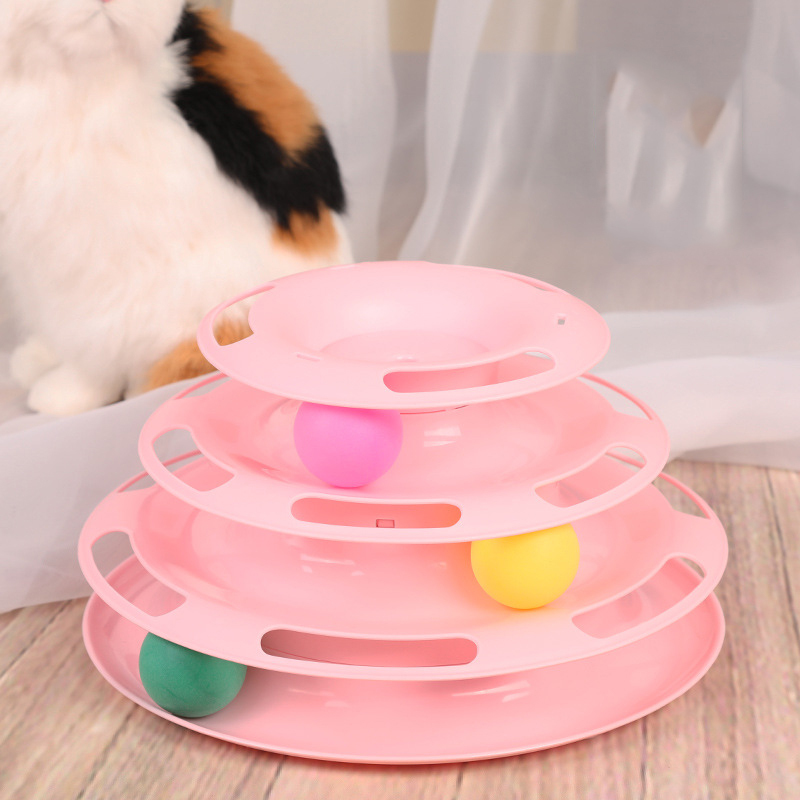 Manufacturer wholesale three layer four layer pink blue white cat toy