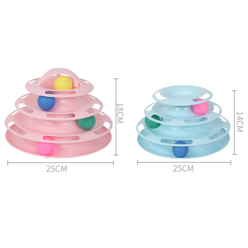 Manufacturer wholesale three layer four layer pink blue white cat toy