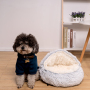 Manufacturer wholesale soft plush warm cat bed with cover