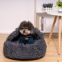 Manufacturer wholesale soft plush warm cat bed with cover