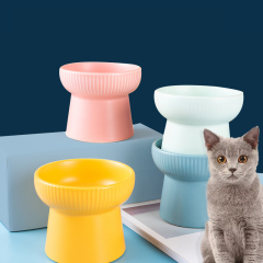 Manufacturer wholesale pink yellow blue green ceramic dog cat bowl high heel