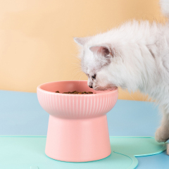 Manufacturer wholesale pink yellow blue green ceramic dog cat bowl high heel