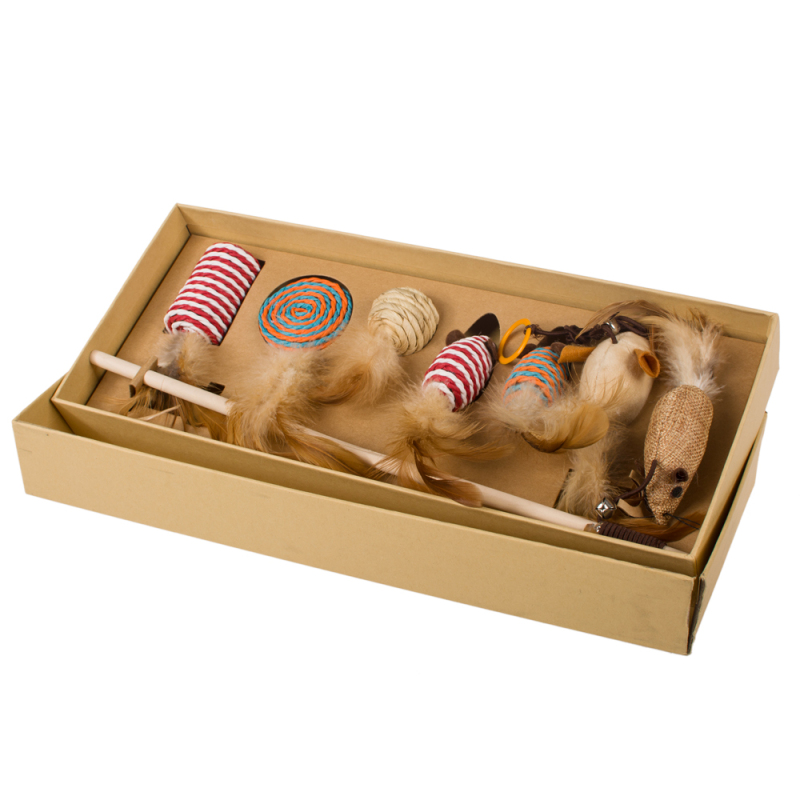 china wholesale manufacturer interactive mouse bird feather variety cat toy set