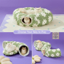 Wholesale Green Flower Design Plush Foldable Collapsible Cat Tunnel Bed
