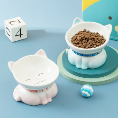 Manufacturer wholesale blue pink ceramic cat luxury bowls with ear