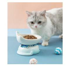 Manufacturer wholesale blue pink ceramic cat luxury bowls with ear